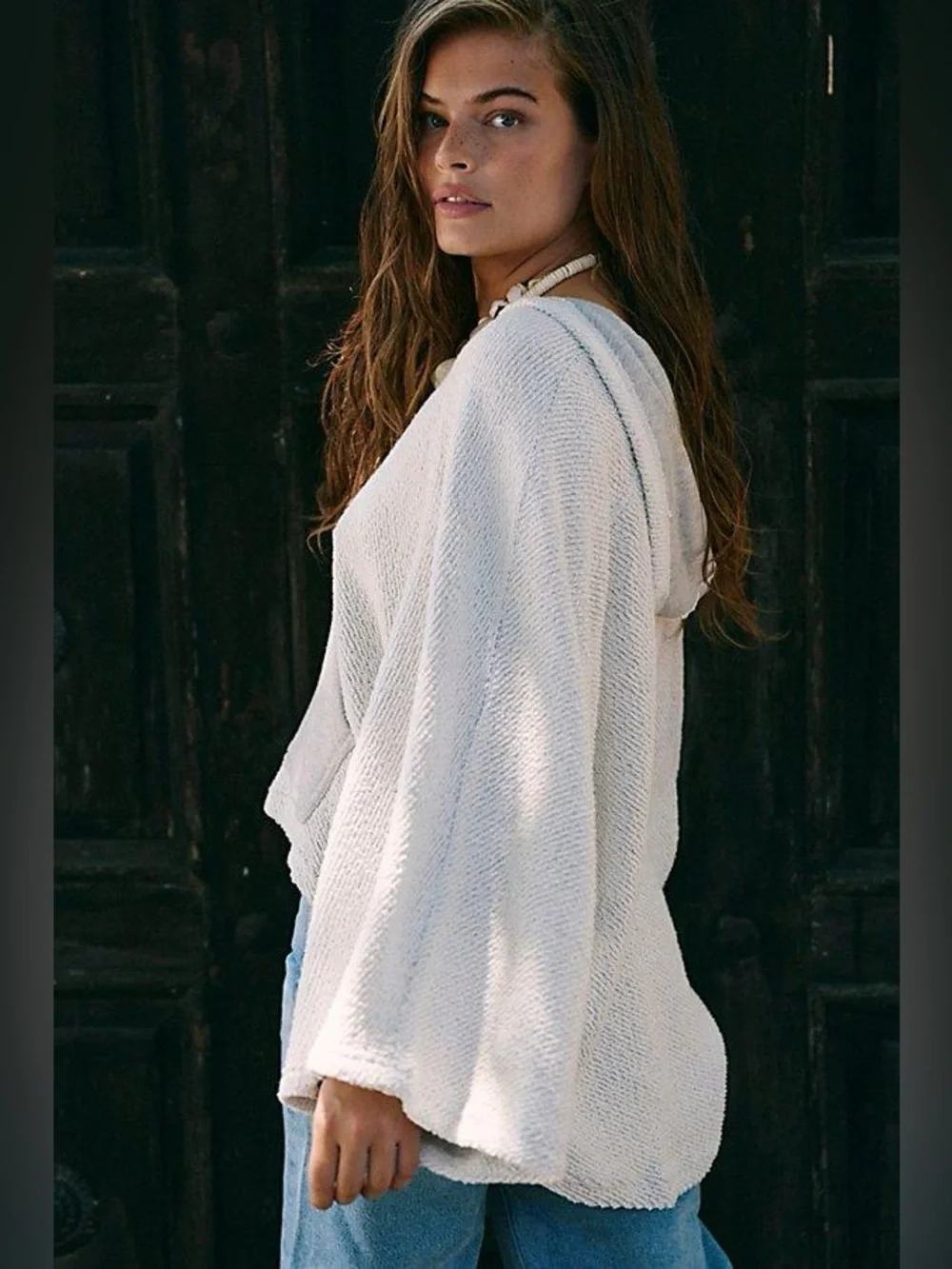 NWT Free People Free-est Simone Hoodie Sweatshirt Gray Oversized Cotton - Picture 2 of 8